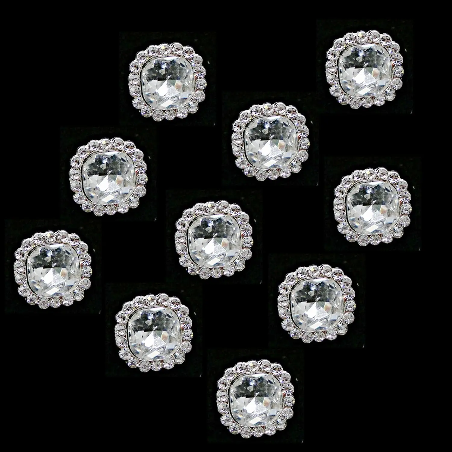 10 count Rhinestone  Buttons Sewing Button with Shank, for DIY Crafts Clothes Bags Embellishment Decoration,