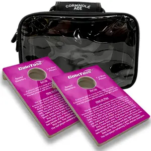 2 CoinToss Boards and Carry Case Set | Speed Quarters - Pink