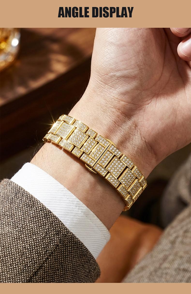 Men's Multifunctional wristwatch Luxury Rhinestone Embellished  QuartzWatch Rainbow Crystal Chronograph  with Gift Box Included Fashion Timeless ClassicWatch Flash Sale -Fashionable