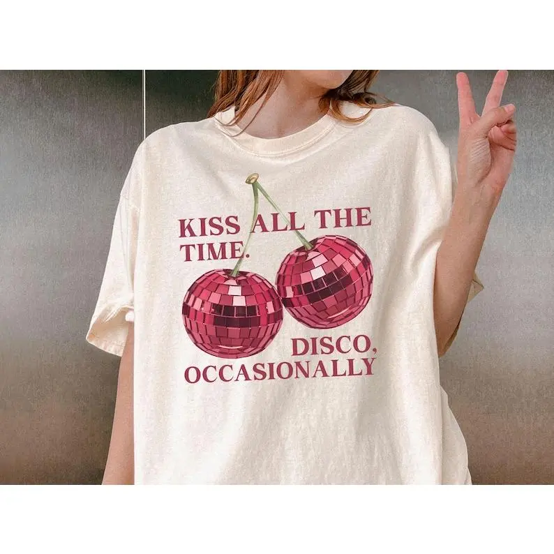 Comfort Colors® Harry Kiss All The Time, Disco Occasionally Disco Ball Bella Canvas T-Shirt - Crewneck Sweatshirt
