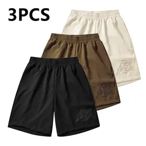 3-Pack – Men’s Casual Sports Shorts, Summer Breathable Quick-Dry Fabric, for Daily Wear and Running, Quick-Dry Fitness Shorts for Men, Available in Multiple Colors/Combinations, Sports Shorts for Students and Young Men,Fathersdaygift