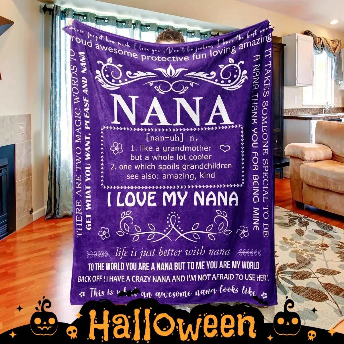 Letter Pattern Blanket, Soft Flannel Throw Blanket, Christmas Decor Cool Bedroom Napping Blanket for Home Office School Travel, Gift for Grandma, Bedr