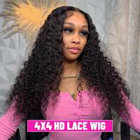 180% 4x4 Lace Curly Wig
