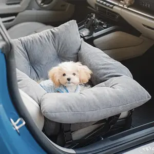 PetSafe Dog Carrier Travel Booster with Safety Harness & Handheld Strap for Dogs Cats Hammock Seat Portable Pet Car Basket Calming Dog Bed Lounger