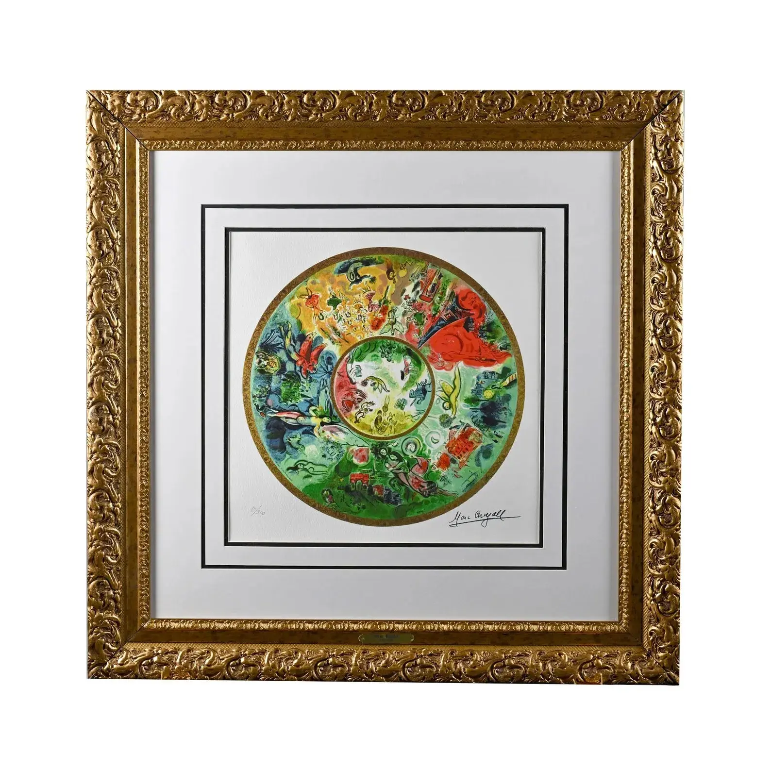 Marc Chagall 'The Opéra Garnier Ceiling' (1964) | Giclée Print 18x24 | Museum Quality | Acid-Free Archival Paper | Gold Framed | Wall Art