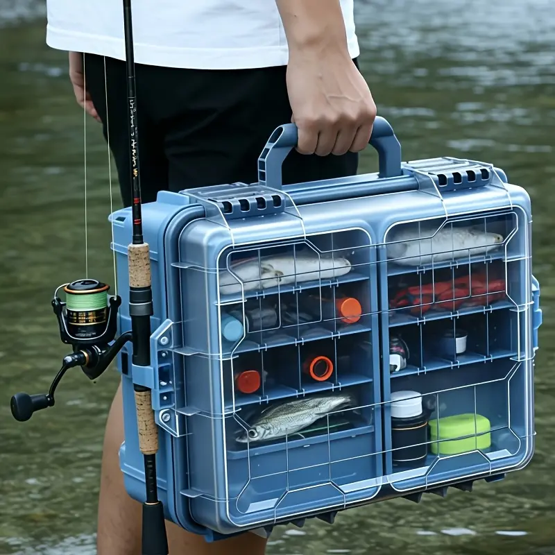 Multi-layer Large-capacity Portable Hand-held Lure Fishing Tackle Box, Adjustable Divider Gear Storage with Handle, Artificial Bait, Supplies And Equipment