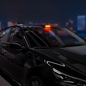 Car Solar Radar Cover Light Decor LED Light Modification Roof Wireless Rear-End Crash Avoidance Nighttime Warning Flash Light