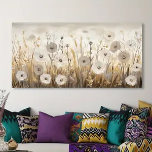 Canvas Wall Art Morning Glory Field Modern Abstract Painting, Wrap Frame Photo Living Room Office Bathroom Bedroom Kitchen Home Decor High Quality Landscape Painting Printed on Canvas Wall Decor