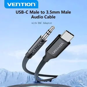 Vention USB-C Male to 3.5mm Male Jack Headphone Adapter Audio Cable with DAC Adapter Aux Audio All Earphone HiFi Splitter Cable 1m 1.5m