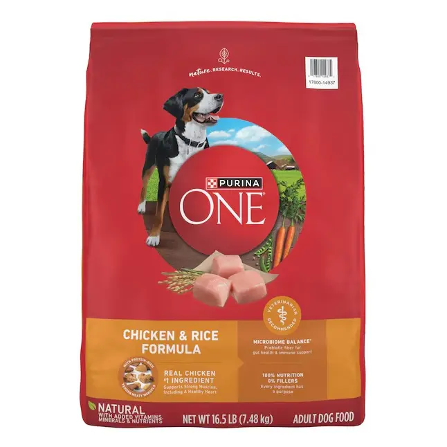 Purina Dry Adult Dog Food, Chicken and Rice Recipe, 16.5-lb Bag