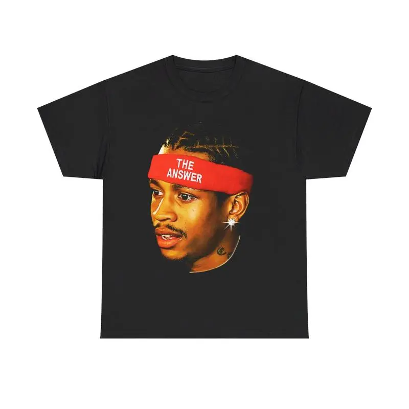 🌷  Allen Iverson Retro Vintage T-Shirt - 90s Styled Graphic, Basketball Legend Theme, Cotton Material, Casual Comfy Oversized Fit, Streetwear, Great for Fans