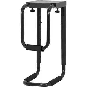 Heavy Duty Adjustable Under-Desk PC Mount,  and Office Computer CPU Holder with Secure Locking, Supports up to 66 lbs, Black, MOUNT-PC04B
