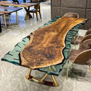 [WSR003] Walnut Wood Epoxy Table custom epoxy river slab table, Executive Desk, Custom Large Epoxy River Table, Solid Wood Slabs Table, Large Computer Office Desk Workstation, Business Furniture for Home Office