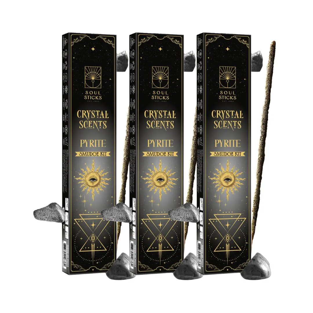 Pyrite Crystal Scents Smudge Kit - 3 Pack