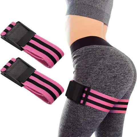 Unisex Adjustable Fabric Workout Bands - Multi-Size Blood Flow Restriction (BFR) Training Adjustable Fitness Tool