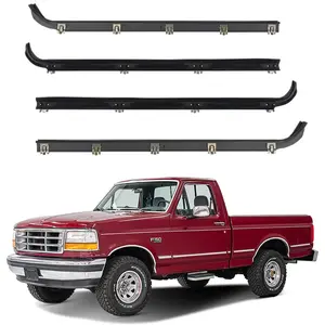 Window Molding Sweep Felt Trim Seal for  F150 F250 F350 Bronco 1987-1997,Front Inner & Outer Door Window Weatherstrip Kit, Replace#E7TZ1521452A E7TZ1521453A F2TZ1521457A F2TZ1521456A