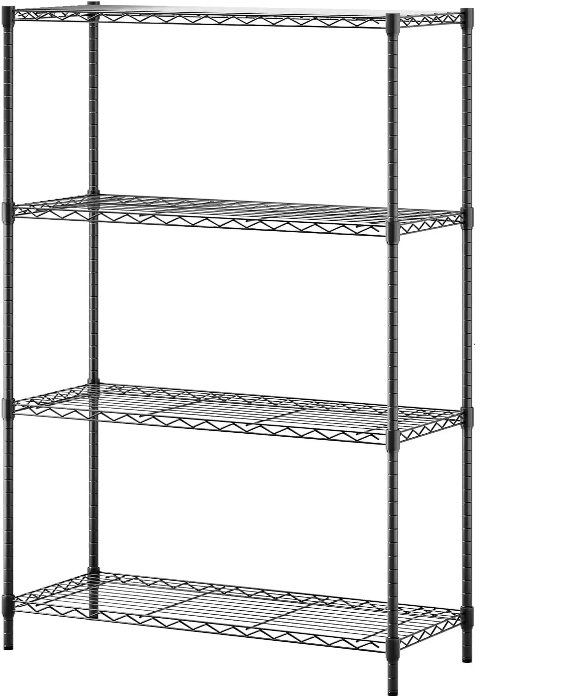 BestOffice | 4-Tier Wire Shelf | 36" x 14" x 54" | Black | Storage Shelves with Adjustable Racks, Holds upto 1000 lbs | Rust-Resistant, No-Tool Assembly | For Home, Garage