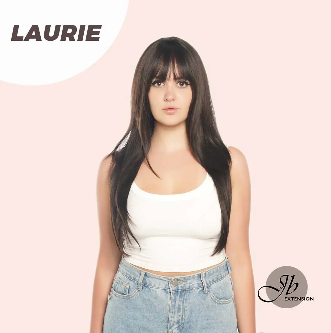 JBEXTENSION 26 inches Tea Black Darkest Brown Long Layered Wig LAURIE