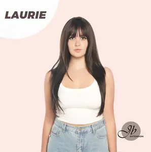 JBEXTENSION 26 inches Tea Black Darkest Brown Long Layered Wig LAURIE