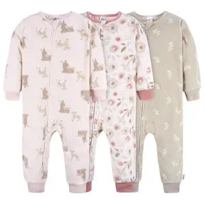Toddler Girls' Footless Fleece Pajamas, 3-Pack