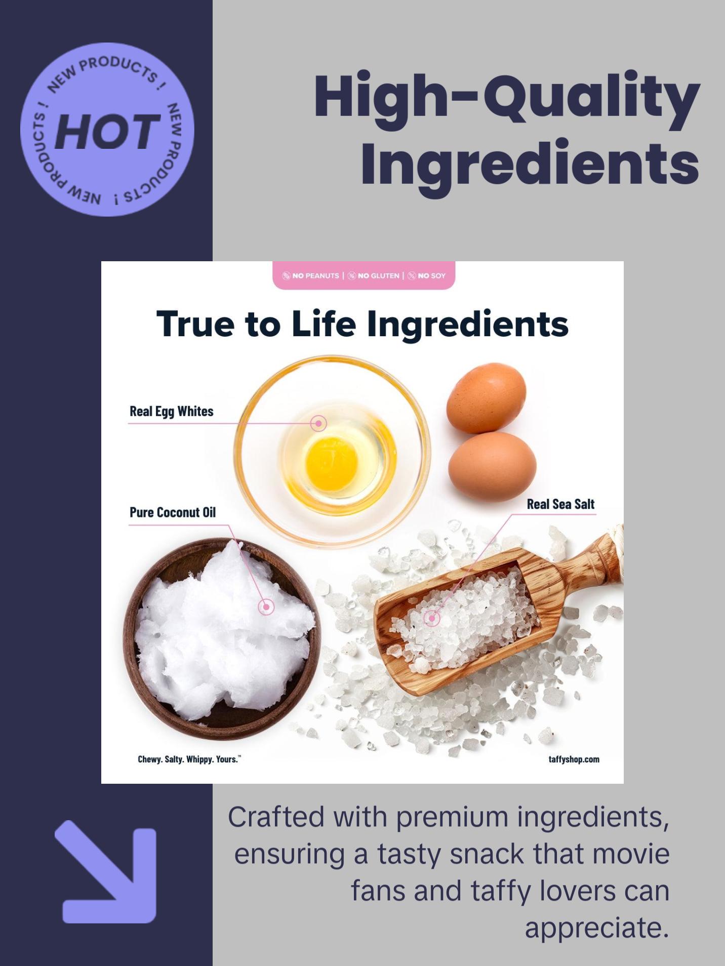 Taffy Shop, What's Poppin' Salt Water Taffy - Gourmet Buttered Popcorn Soft & Chewy Candy