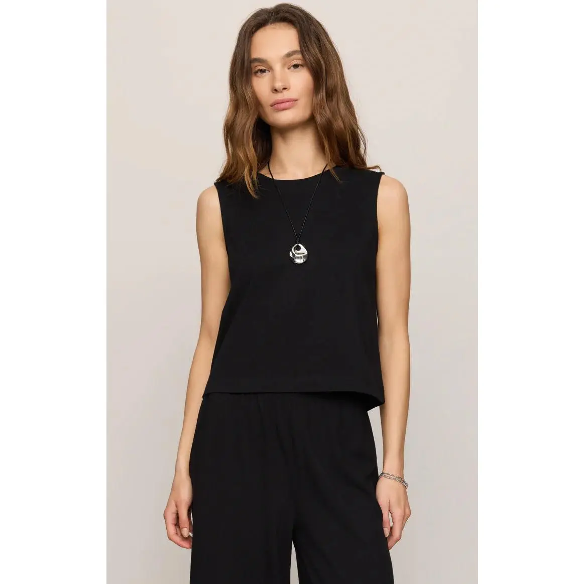Sloane Jersey Muscle Tank - True Black