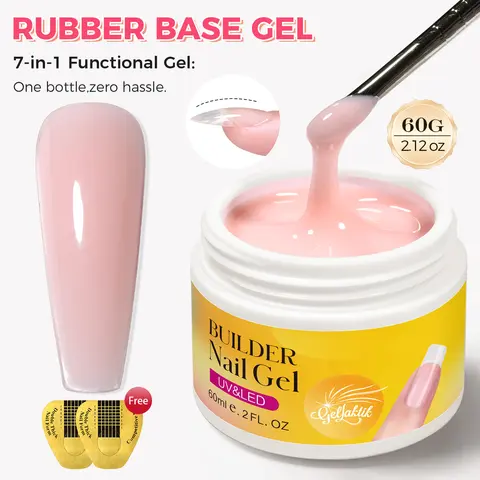 Builder Gel Kit 60g for Nail Extension, Postel Pink Hard Gel, 10 Nail Forms All-in-one(Build, Extend, Strengthen, Repair, Shape), Low odor ＆ HEMA Free, Beginner Friendly, Durable, Salon Quality at Home Nail Art Nail Accessories,sohochic,halloween nails