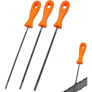 Chainsaw File 3Pcs Chainsaw File,Chainsaw File Kit with Plastic Handle for Chainsaw, Durable Steel Chain Saw Sharpener Tool Accessories (5/32, 7/32, 3/16 inch, File Pack, 3, 25ZH-DJCD-1)