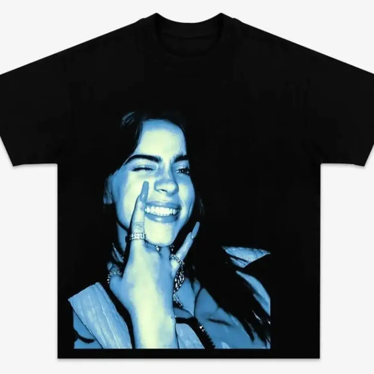 Old Soul Tees - Vintage Billye Tee Eylish – Classic Shirt with Bold Blue-Tone Image | 90s Unisex Cotton T-Shirt | Hiphop Rap Shirt | Music Y2K Streetwear Gift– Unisex Retro Cotton Tee | 90s-Inspired Minimal Streetwear Fit | Y2K Oversized Casual Basic U30