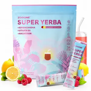 ZOOONE Super Yerba Instant Yerba Mate Tea Powder, Raspberry Lemonade Flavor, 30 Servings Vitamin Dietary Edible Supplement Fitness