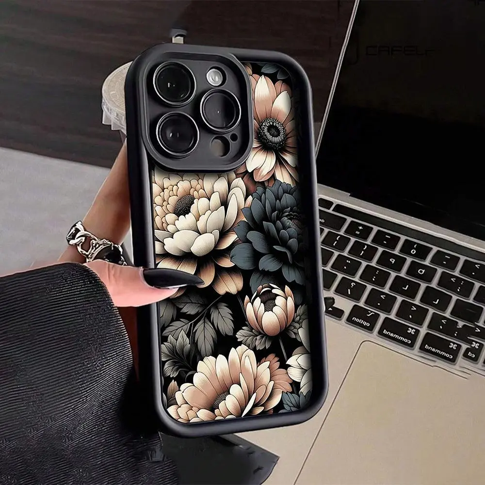 Floral pattern phone cases, cell phone case for Apple smartphone,  shockproof phone protective cover, phone accessory