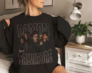 Damon Salvatore Sweatshirt,Salvatore Sweatshirt,TVD Ugly Christmas Sweatshirt, TVD Gift,Salvatore Brothers,Vampire Diares Shirt,TVD Shirt,Gift For Women And Man,Vampire Diares Gift,Trendy Shirt,Vintage Shirt,TVD Merch,Retro  Shirt, Team Damon