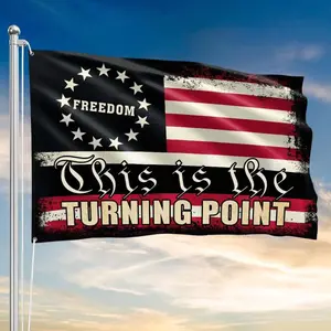 Kirk IsKirk This Is The Turning Point Flag, Freedom USA Kirk Freedom Memorial Canvas Flag (Flagpole Not Included)