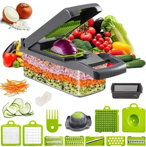 15-In-1 Kitchen Vegetable Fruit Chopper - Cutter, Onion Dicer, Veggie Slicer, Multi-Functional Kitchen Utensil Peeler & Cutter Gadget