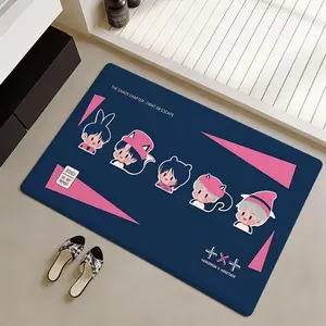 TXT Korean boy band Floor Mat Non-Slip Soft Flannel Thickened Rug Indoor Door Mat Ultra Soft Absorbent Wear-Resistant Floor Mat for Living Room Hallway Entryway Front Door Porch Durable Non-Skid Home Decoration Mat for Indoor Daily Use