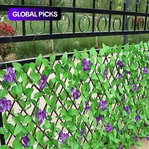 Expandable Artificial Hedge Garden Wall Fence Leaves Privacy Screen, Ideal for Garden Decoration & Holiday Decorations, Garden Border Fence