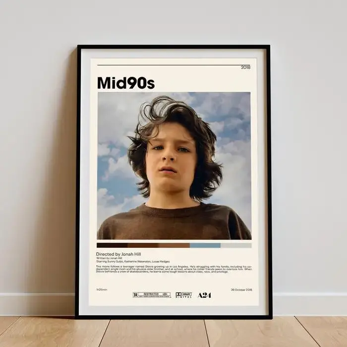 Mid90s | Jonah Hill, Minimalist Movie Poster, Vintage Retro Art Print, Custom Poster, Wall Art Print, Home Decor