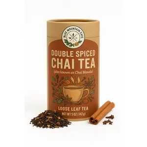 Blue Mountain Cafe Double Spiced Chai Tea Loose Leaf - 5oz Blend with Cinnamon Cardamom Ginger Cloves & Black Pepper for 50+ Cups