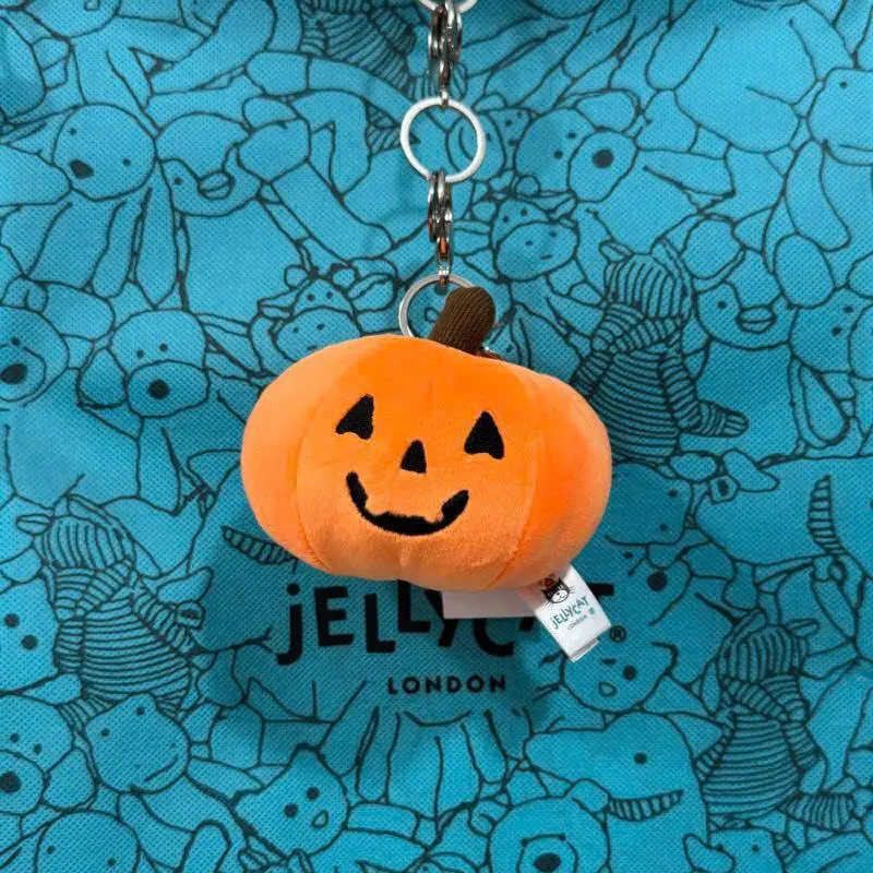 Halloween Pumpkin Plush Keychain, Cute Jack-O-Lantern Bag Charm, Soft Pumpkin Pendant, Spooky Season Accessory, Cute Halloween Gift for Kids, Girls and Plush Toy Fans