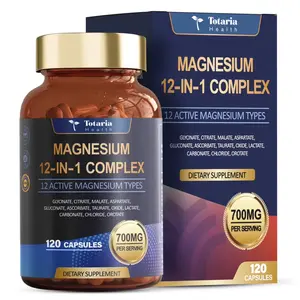 Totaria Magnesium Complex 700mg 12 in 1 Magnesium Supplement 120 Capsules Vegan Magnesium Blend Muscle & Relaxation Support