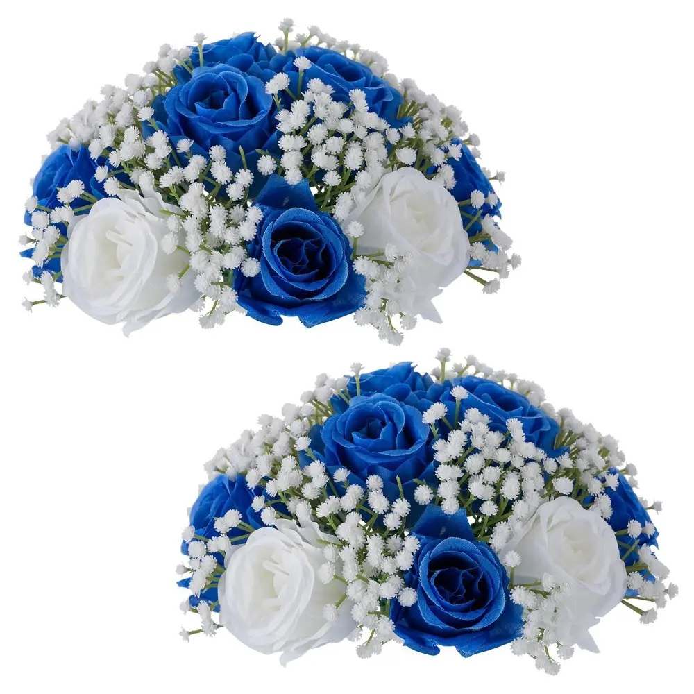 Elegant Bouquet-Shaped Artificial Rose Flower Balls, 2pcs Roses Artificial Flowers, Wedding Table Centerpieces, Home Party DIY Decorative Floral Displays