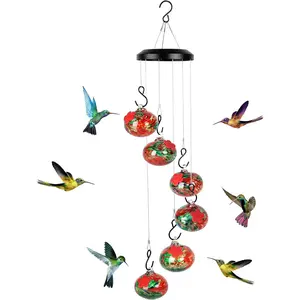 Wildpark Wind Chimes Hummingbird feeders for Outdoors Hanging ant and bee Proof,Never Leak,Perfect Garden Decor for Outside