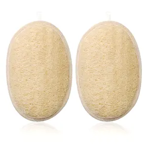 Natural Loofah Bath Towel - Exfoliating Body Scrubber 2 Pack Eco-Friendly Biodegradable Shower Luffa Sponge for Women & Men Body Back Scrubber Plant Personal Cotton