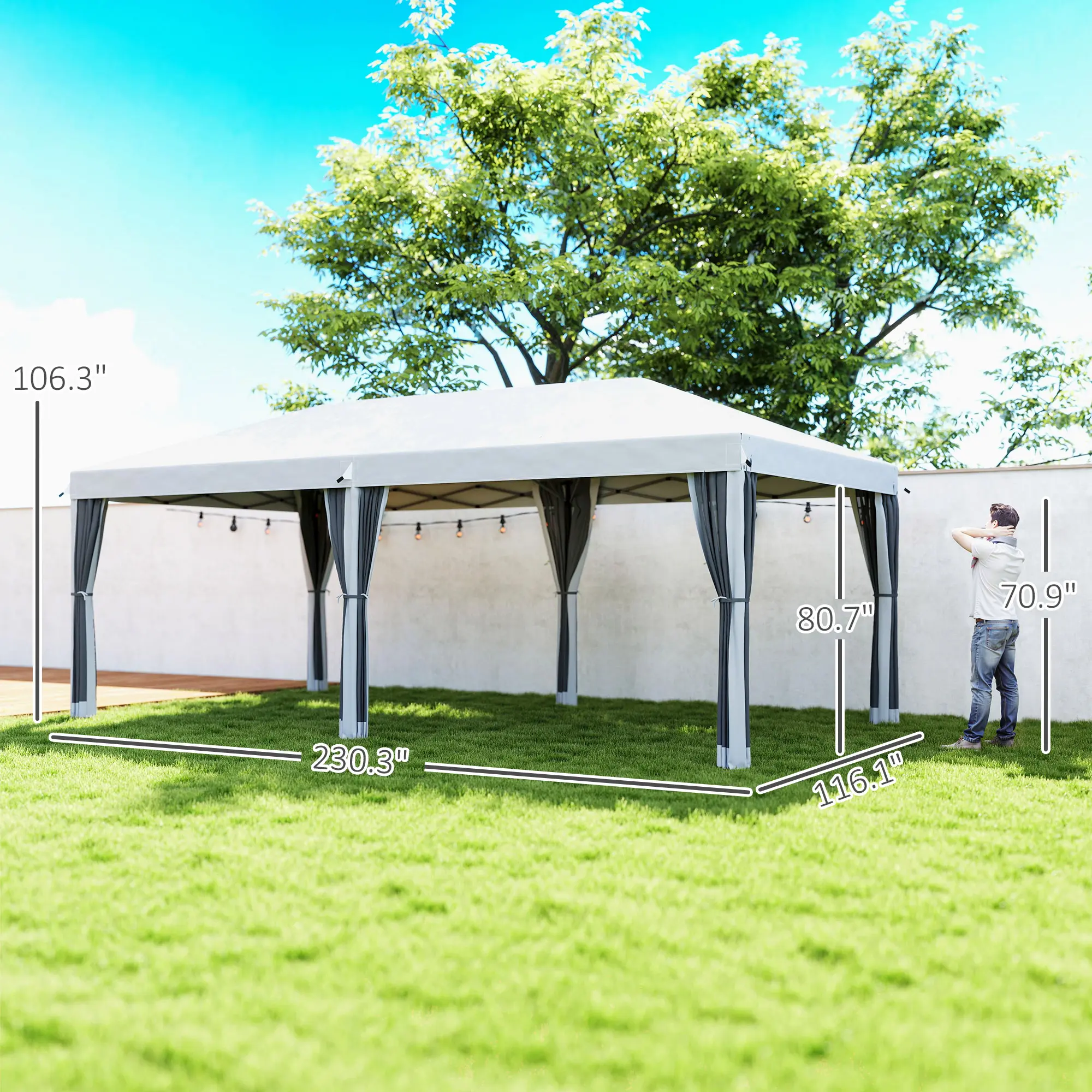 Outsunny 10' x 10'/10' x 20' Pop Up Canopy Tent with Netting, Heavy Duty Party Tent, Large Tents for Parties with Carry Bag for Outdoor, Garden, Patio Outsunny 10' x 10'/10' x 20' Pop Up Canopy Tent with Netting, Heavy Duty Party Tent, Large Tents for Parties with Carry Bag for Outdoor, Garden, Patio