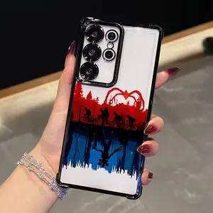 Phone Case: Classic Movie Silhouette Poster Strangers Things Phone Case Compatible with Samsung Galaxy A73 A57 A56 A55 A54 A53 A52 A51 A37 A36 A35 A34 A33 A32 A26 A24 A23 A22 A16 A15 A14 A13 A12 A07 A06 A05s 4G 5G, Electroplated Frame, Shockproof