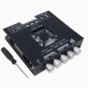 YX-HT21 TDA7498E Bluetooth Amplifier Board 160W×2+220W Subwoofer 2.1 Channel Audio Receiver Power Amplifier Module with Treble and Bass Control for DIY Speakers