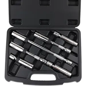 6 count 3/8" Drive  Swivel Spark Plug Socket Set, Include 9/16", 5/8", 14mm, 16mm Cr-V Steel Socket with 4", 6" and 10" Extensions