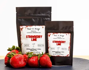 Strawberry Lime Salt Premium Flavored Salt, All Natural, Gluten-Free, No Artificial Colors or flavors