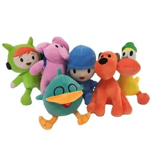 Pocoyo Complete Plush Set, 6Pcs Soft Cartoon Character Stuffed Dolls, Kids Educational Toy Gift for Fans