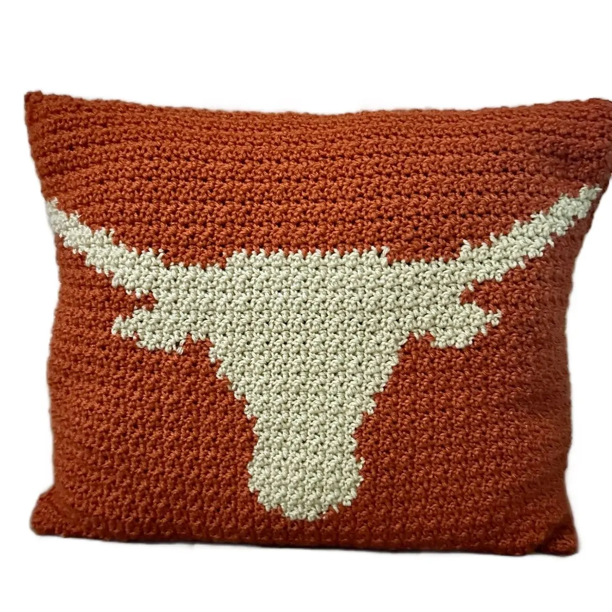 University of Texas crochet pillow
